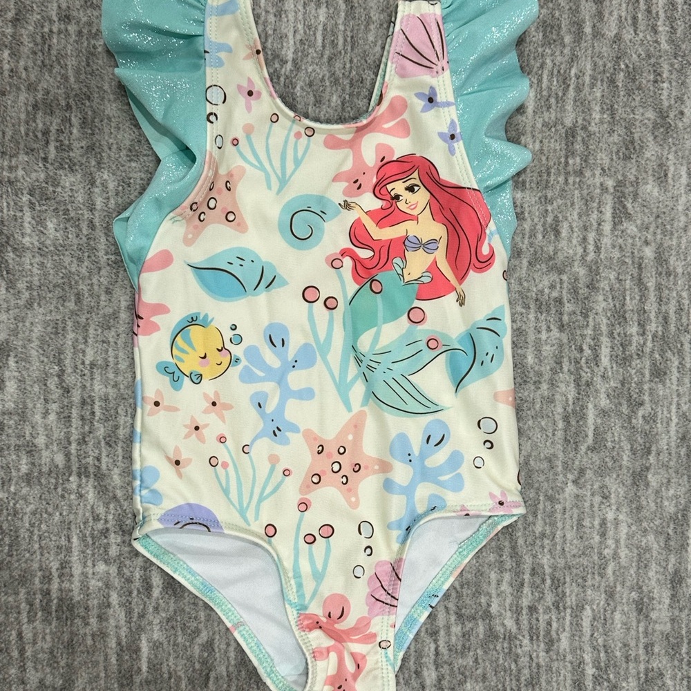 Disney Little Mermaid Swimsuit with Ruffle Sleeves